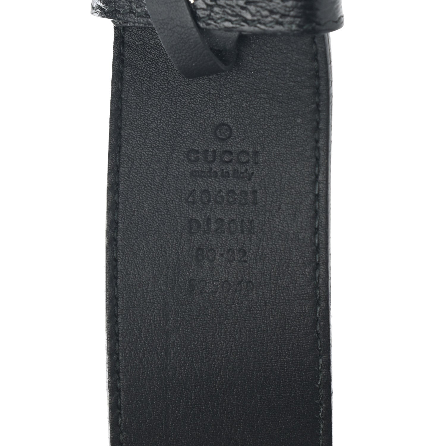Gucci Textured Dollar Calfskin Nickel Double G 40mm Belt 80 32 Black 5 of 6