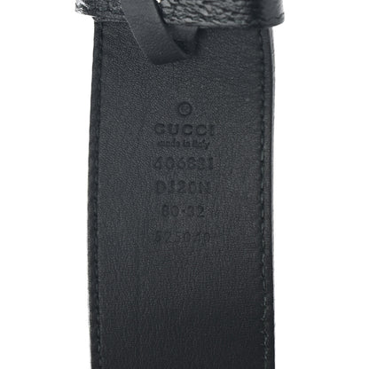 Gucci Textured Dollar Calfskin Nickel Double G 40mm Belt 80 32 Black 5 of 6