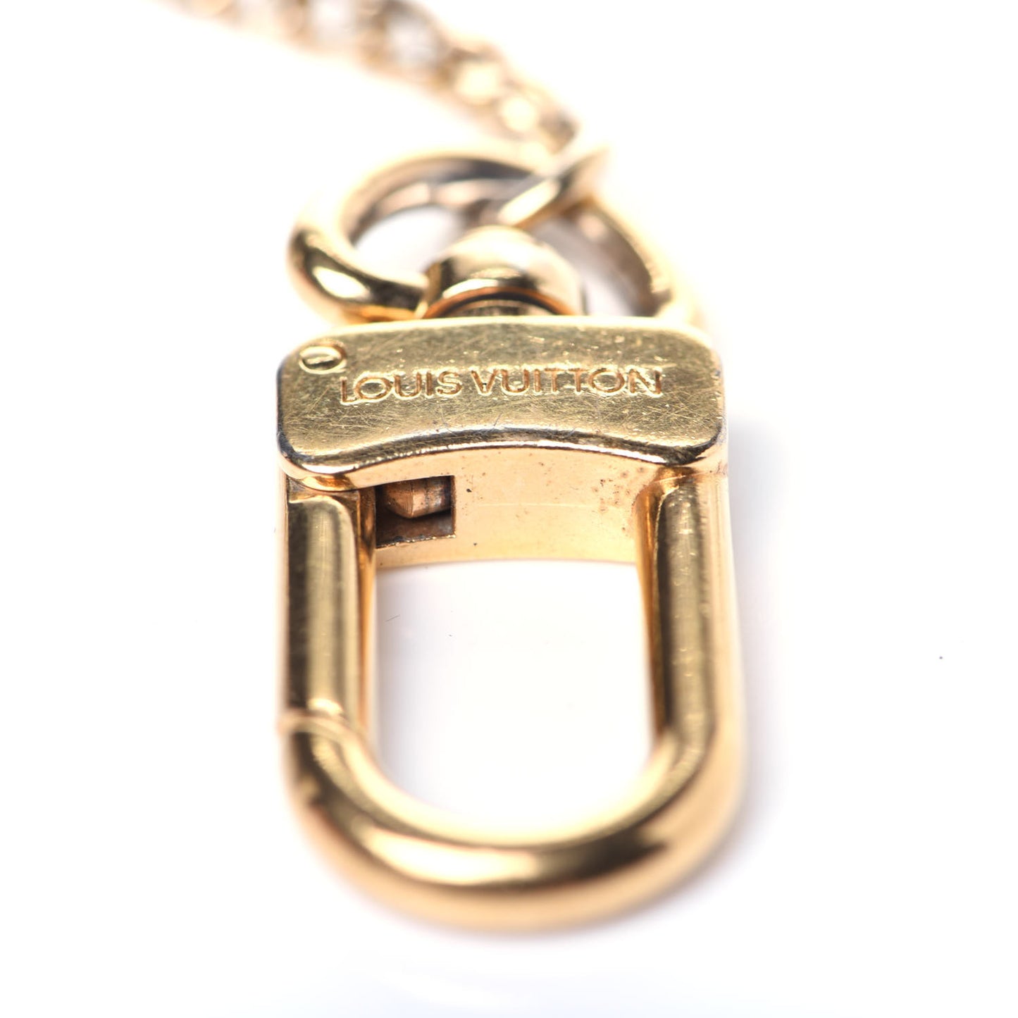 Metal Pochette Extender Key Ring Chain Gold