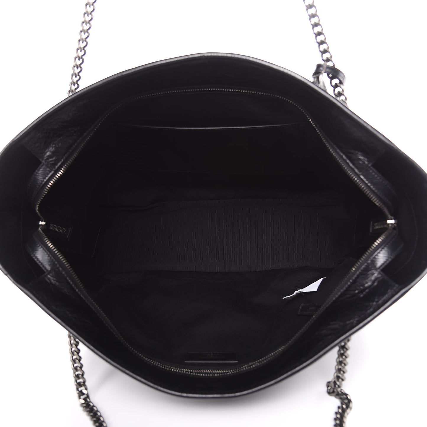 Crinkled Calfskin Matelasse Monogram Large Niki Shopping Tote Bag Black
