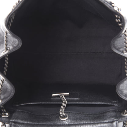 Saint Laurent Pebbled Lambskin Chevron Monogram Small Nolita Black 6 of 12