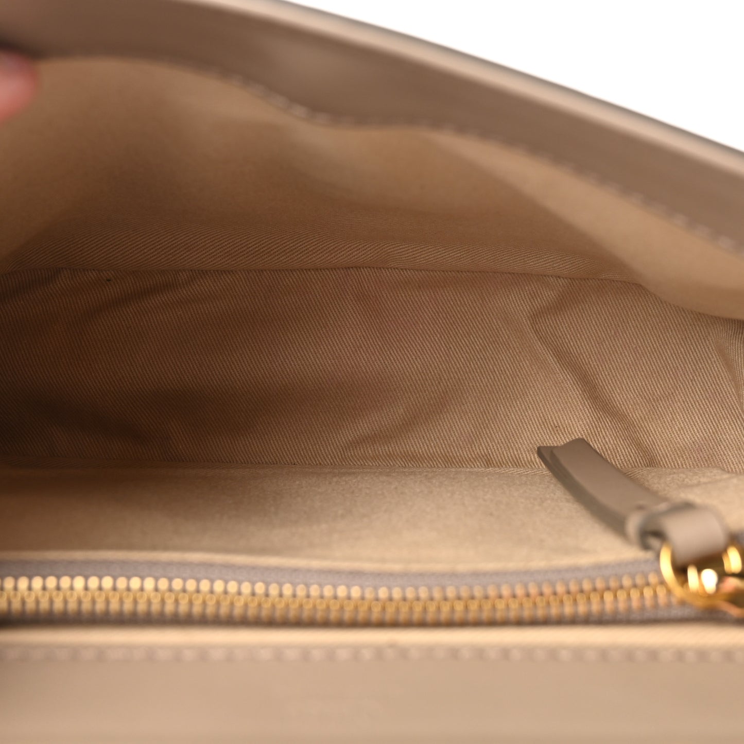 Shiny Calfskin Suede Small C Double Carry Bag Motty Grey