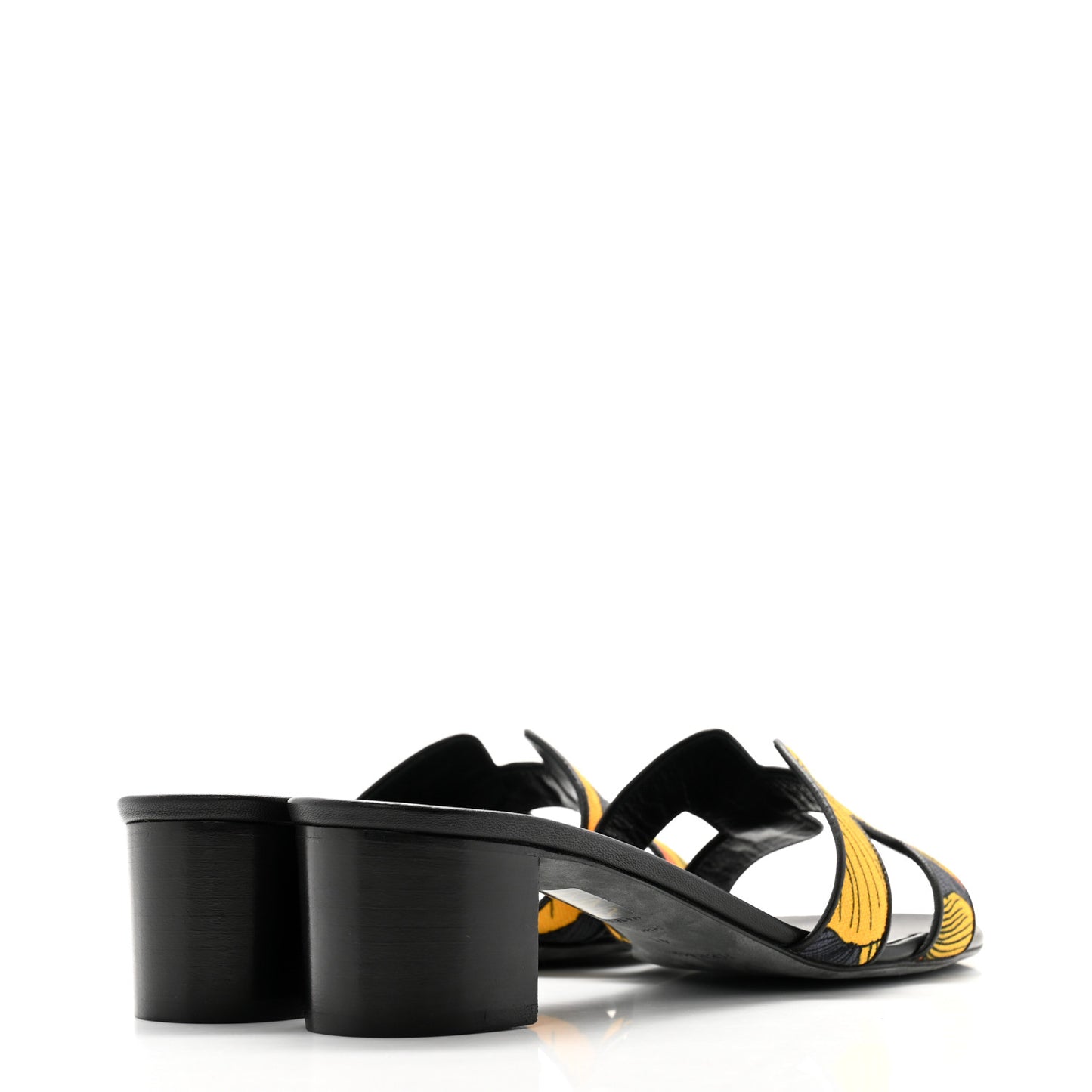 Cotton Canvas Nappa Iris Printed Oasis Sandals 41 Encre Black