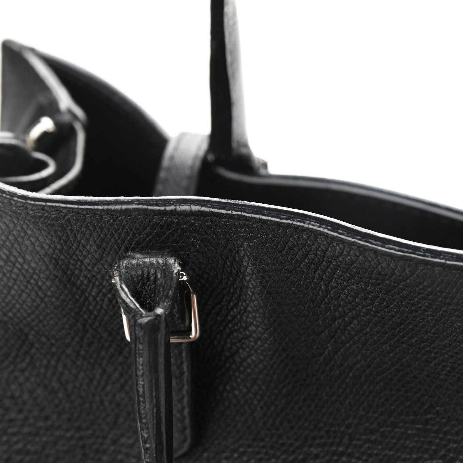 Balenciaga Grained Calfskin Plate Hardware Papier A6 Zip Around Tote Black 11 of 12