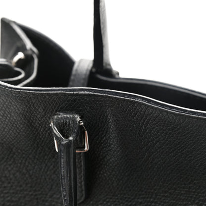 Balenciaga Grained Calfskin Plate Hardware Papier A6 Zip Around Tote Black 11 of 12