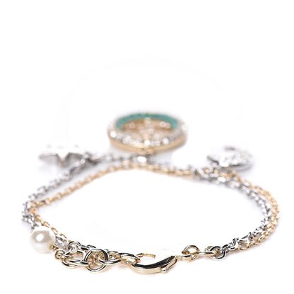 Chanel Crystal CC Star Moon Bracelet Silver Gold 3 of 4