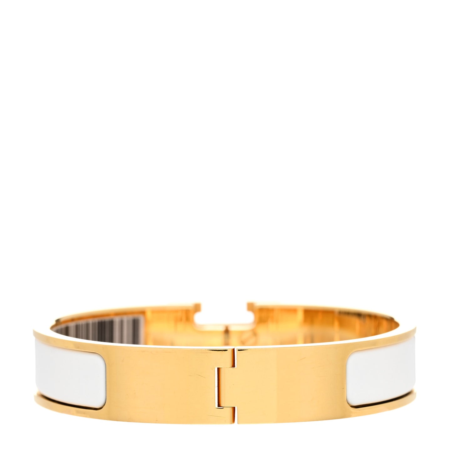 Enamel Narrow Clic Clac H Bracelet PM White