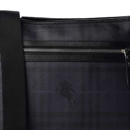 Burberry Haymarket Check Crossbody Messenger Bag Blue Black 9 of 9
