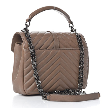 Saint Laurent Sheepskin Matelasse Chevron Monogram Medium College Bag Fard 3 of 14