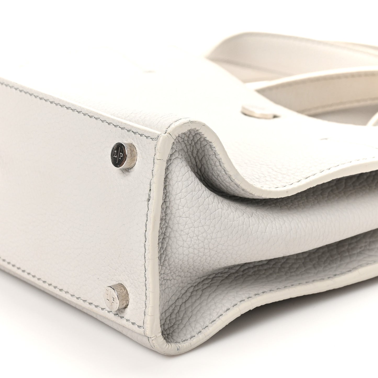 Grained Calfskin Cluisee Petite Odessa Shoulder Bag Grey
