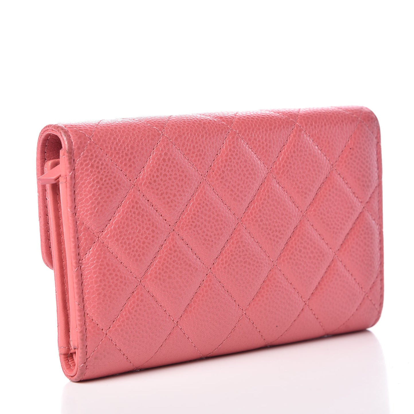 Caviar Quilted Medium Flap Wallet Pink