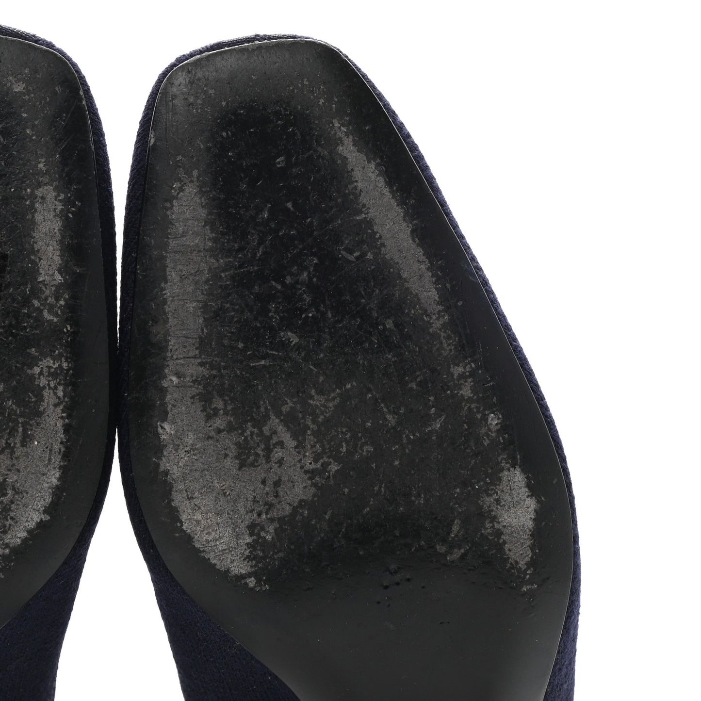 Knit Calfskin Volver Ankle Boots 38.5 Bleu Diplomatique