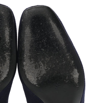 Hermes Knit Calfskin Volver Ankle Boots 38.5 Bleu Diplomatique 10 of 12