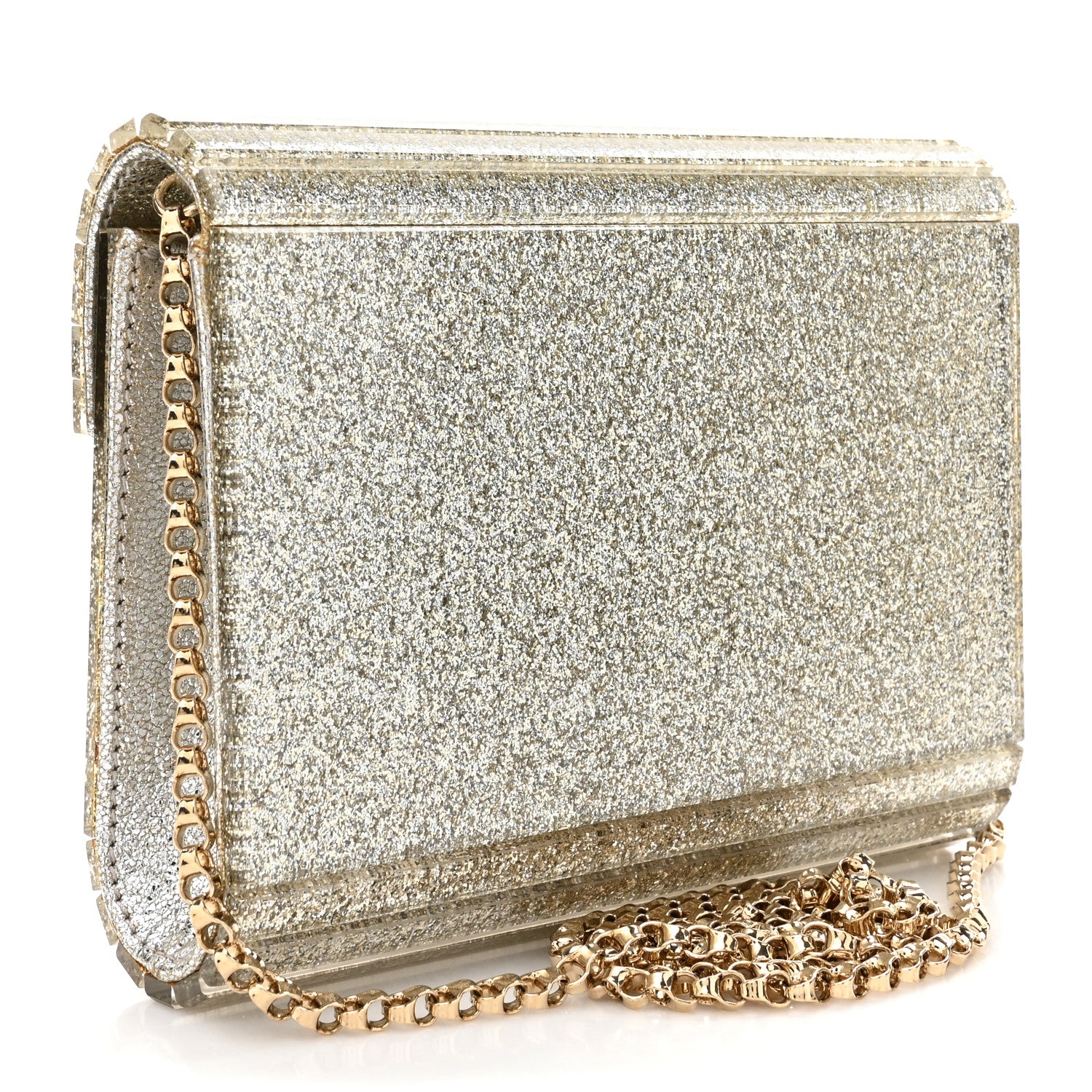Jimmy Choo Acrylic Glitter Candy Clutch Platinum Ice 3 of 11