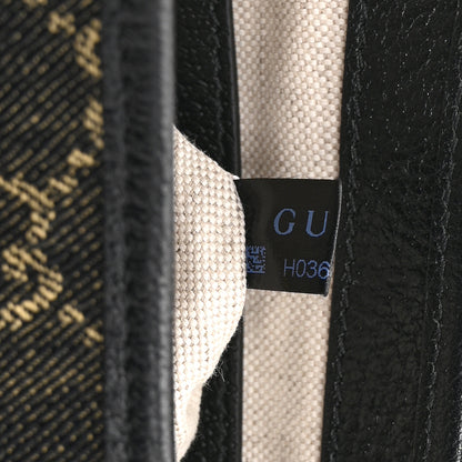 Gucci Jacquard Denim GG Monogram Small Jackie 1961 Hobo Black Ivory 8 of 11