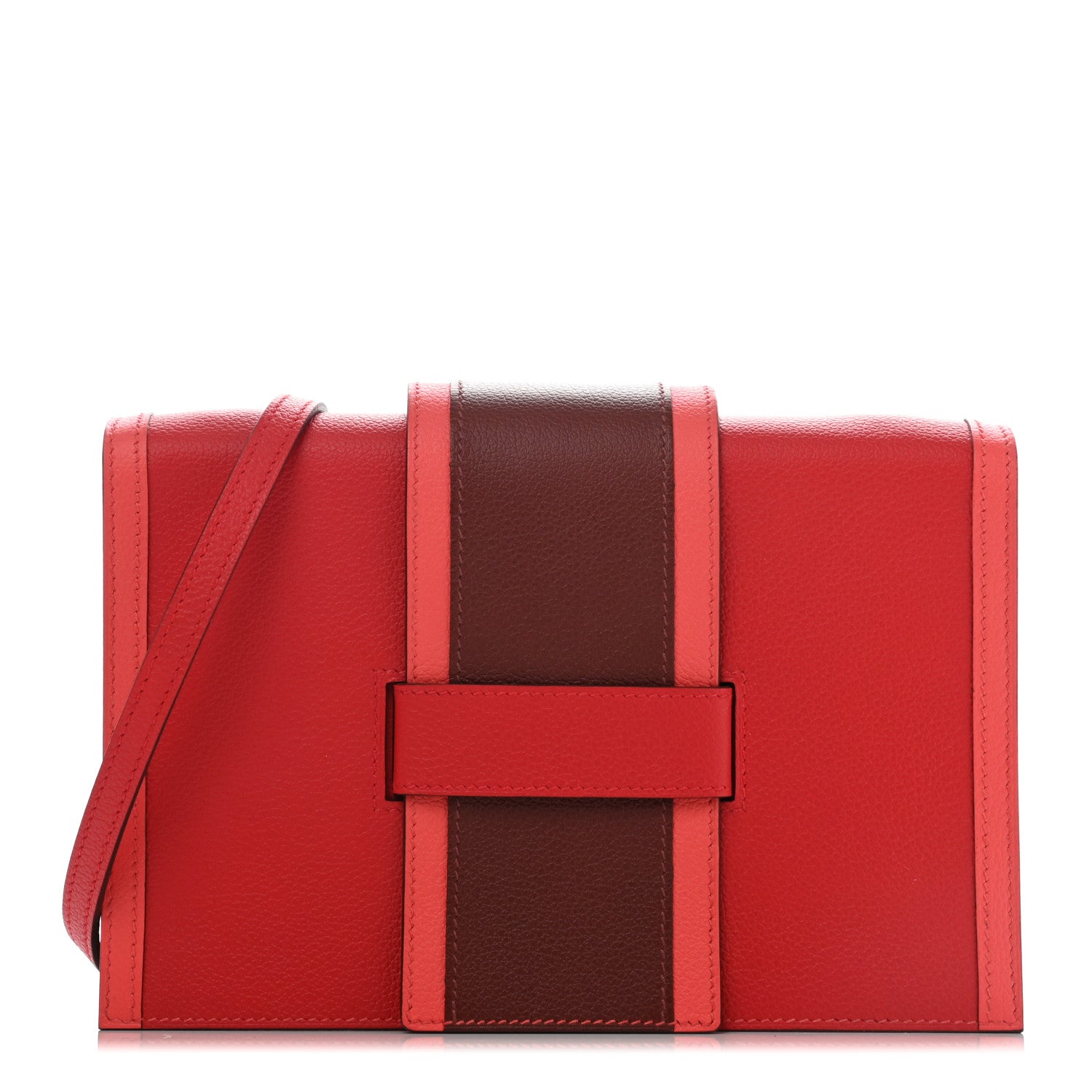 Hermes Evercolor H Passant Clutch Rouge De Coeur Rouge H Rose Texas 1 of 6
