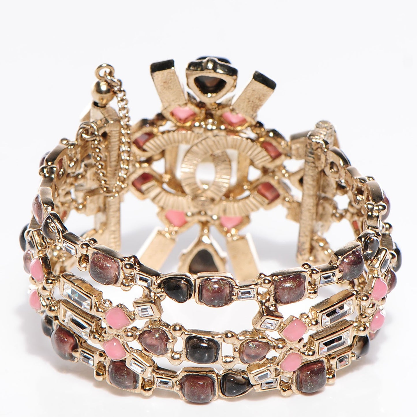 Gripoix Baguette Crystal Bracelet Gold