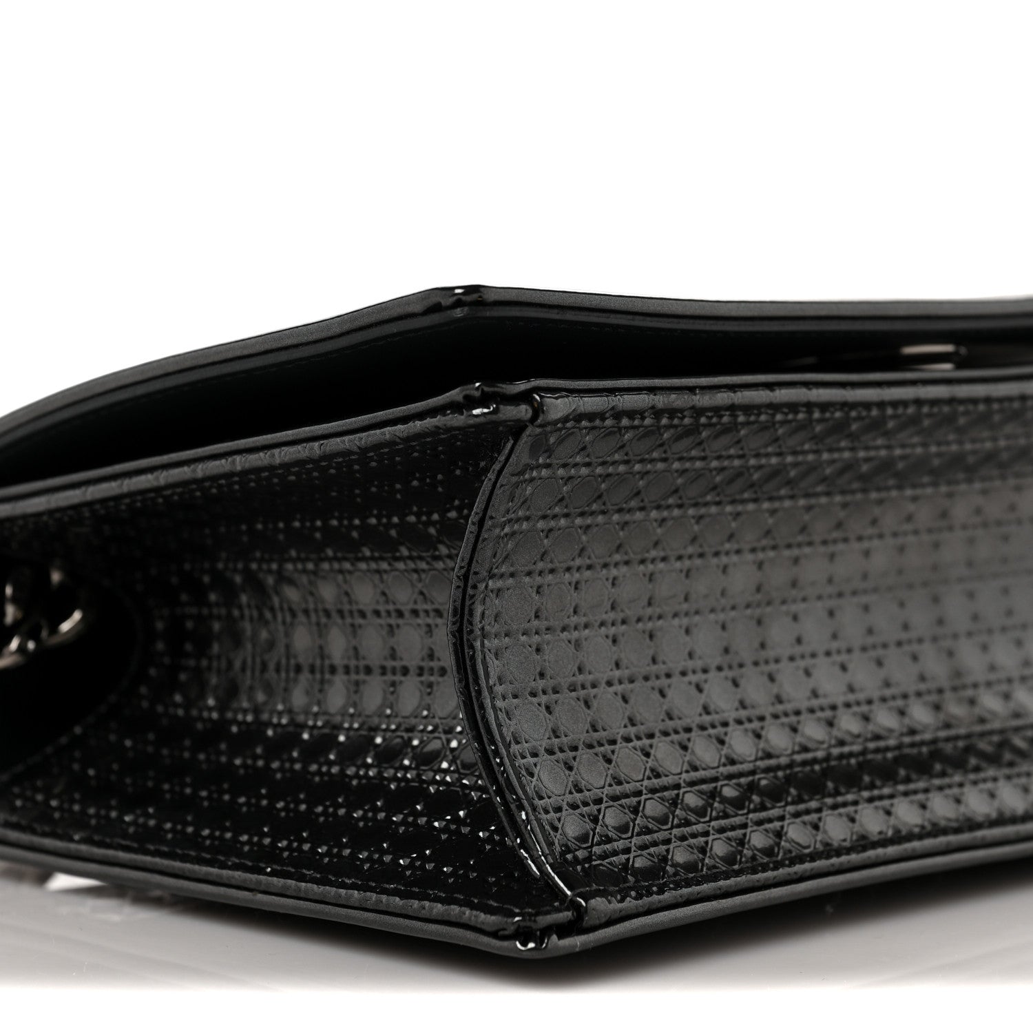 Christian Dior Metallic Patent Micro-Cannage Small Diorama Flap Bag Onyx Black 8 of 10