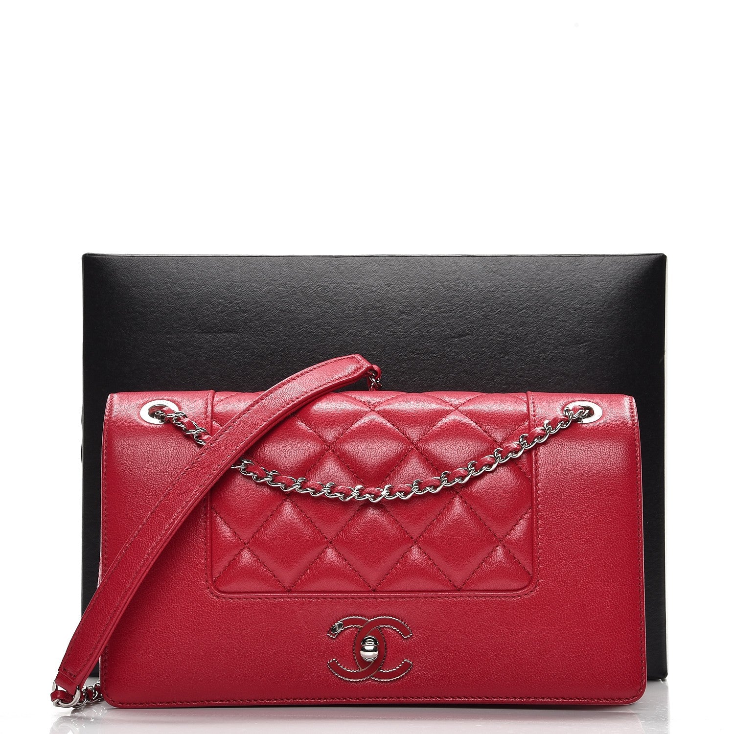 Chanel Iridescent Sheepskin Quilted Medium Vintage Mademoiselle Flap Dark Pink 8 of 8