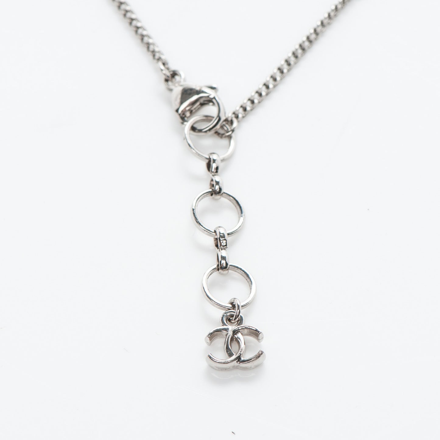Glitter Crystal Robot Cat Necklace Black PInk
