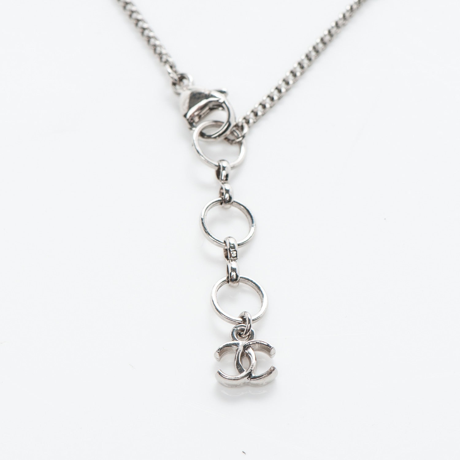 Chanel Glitter Crystal Robot Cat Necklace Black PInk 6 of 6