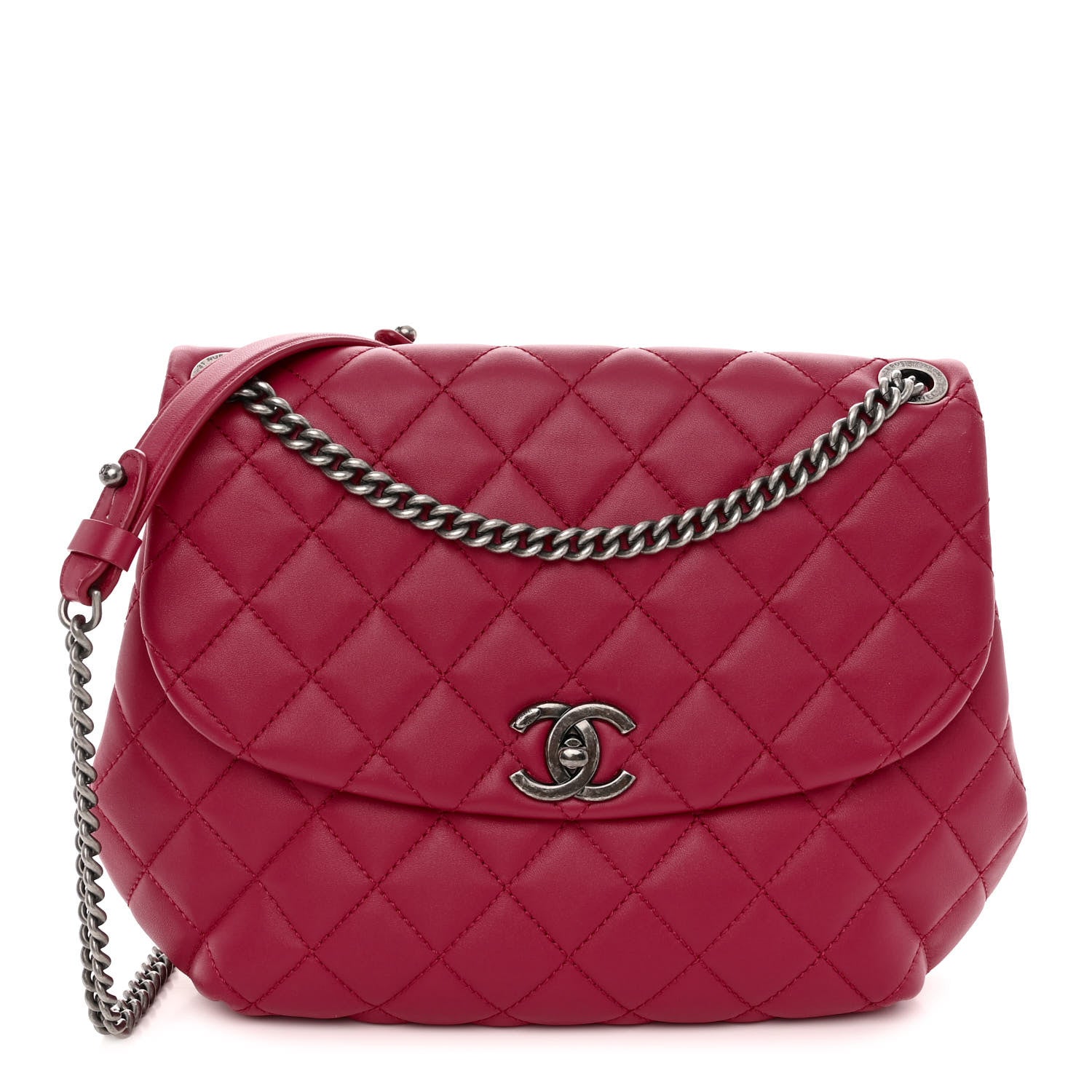 Chanel Lambskin Quilted Large Daily Supple Flap Dark Pink 1 of 10