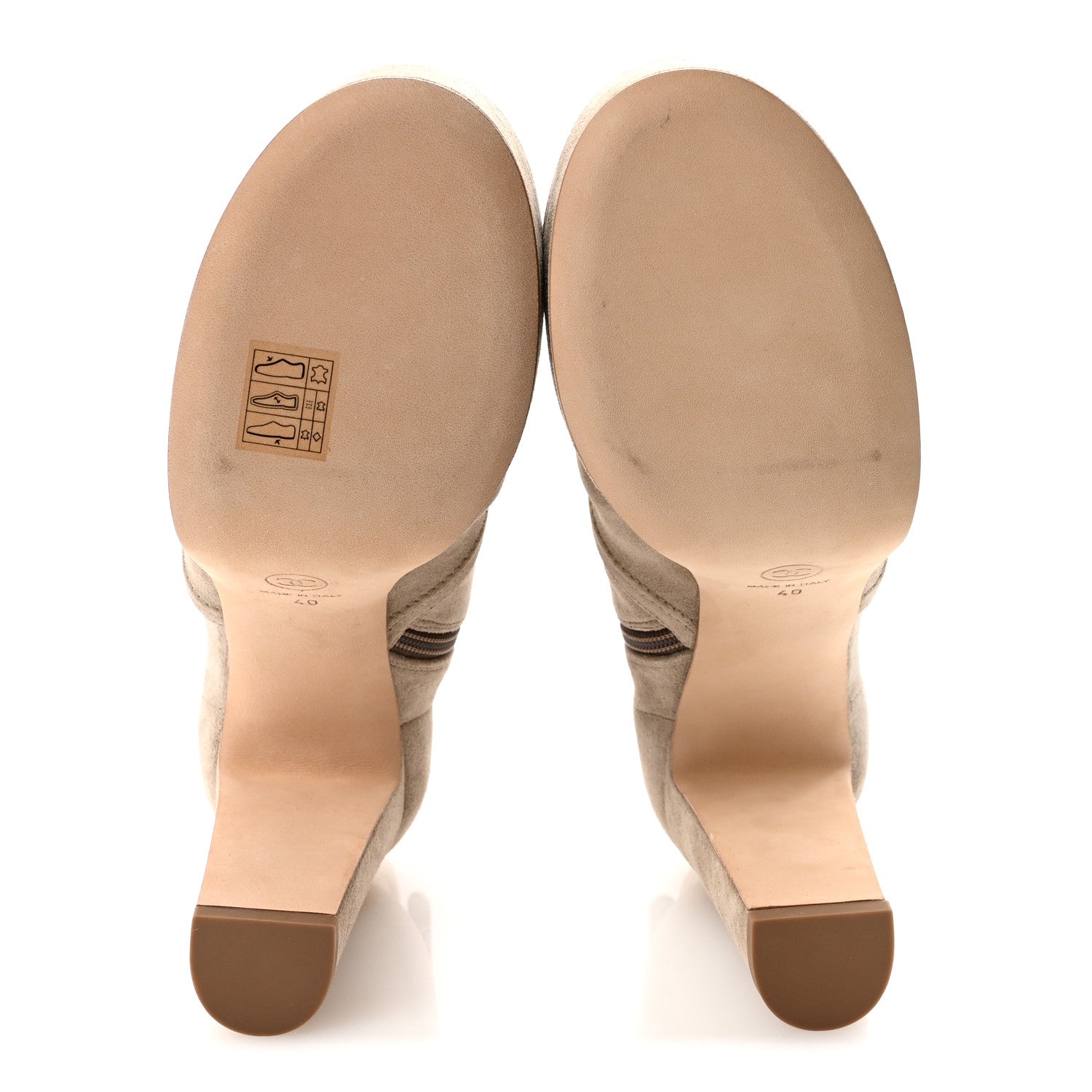 Chanel Suede Calfskin Platform Short Boots 40 Beige 6 of 10