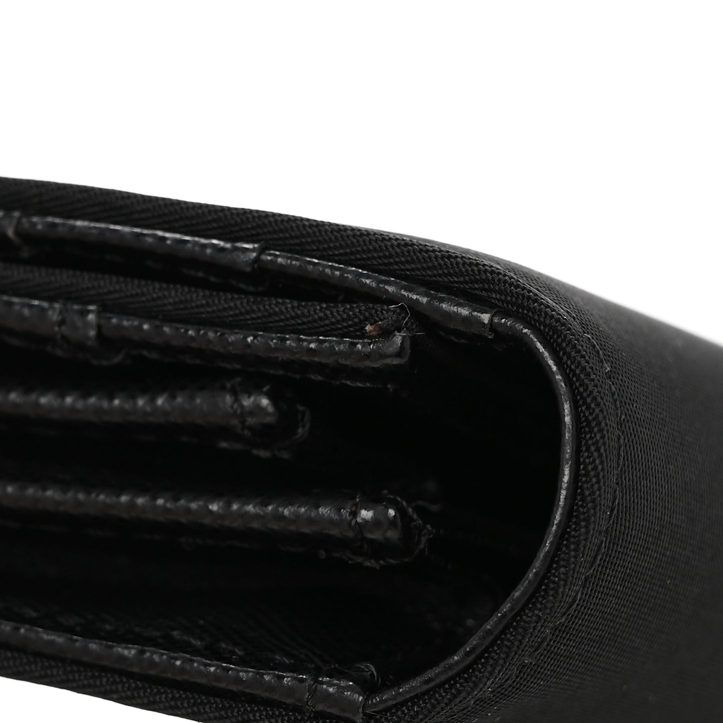 Tessuto Nylon Triangle Continental Flap Wallet Black