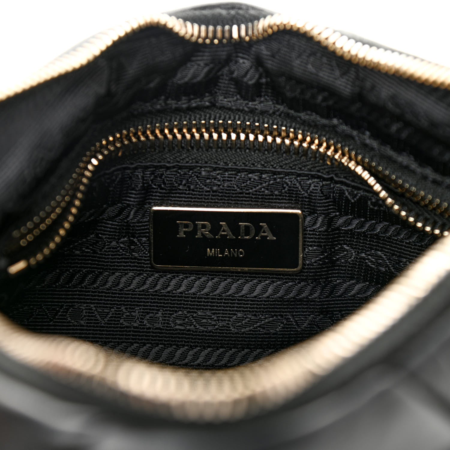 Prada Nappa Re-Nylon Triangle Quilted Patchwork System Shoulder Bag Black 6 of 9
