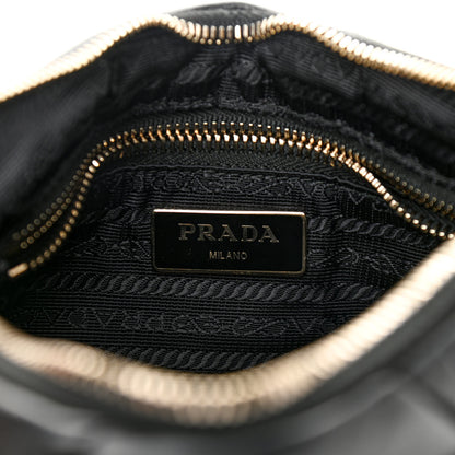 Prada Nappa Re-Nylon Triangle Quilted Patchwork System Shoulder Bag Black 6 of 9