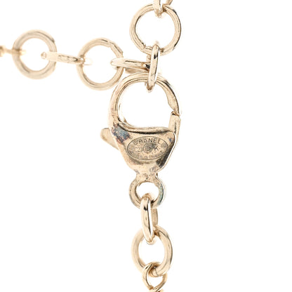 Chanel Pearl Crystal CC Flower Necklace Pearly White Light Gold 5 of 5