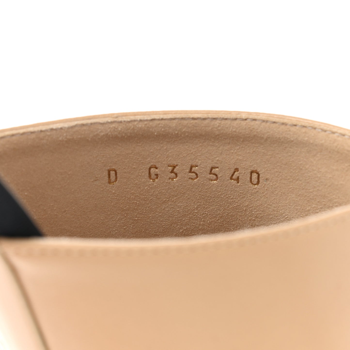 Lambskin Grosgrain Cap Toe Pearl Mule 37.5 Beige Black