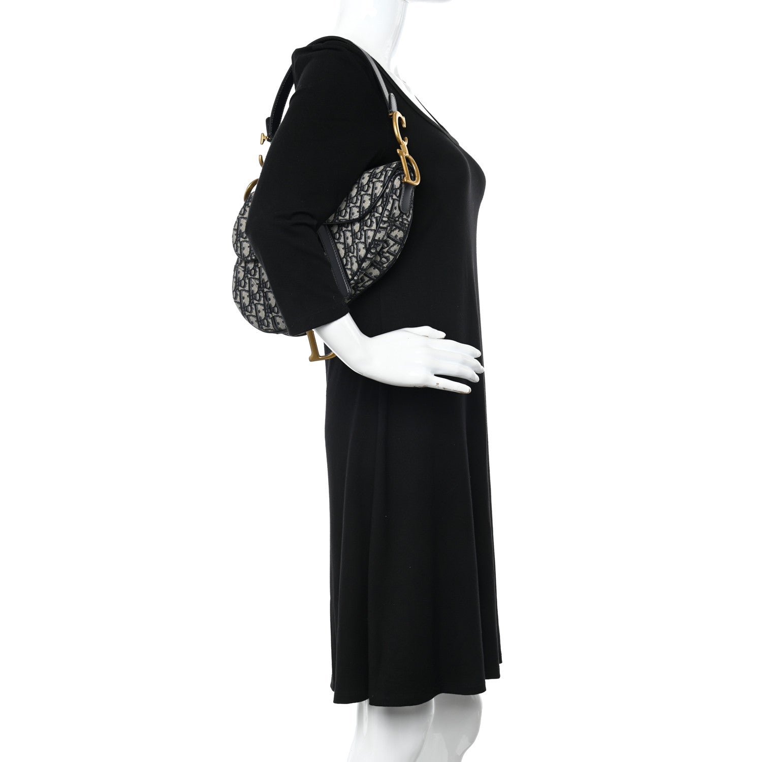 Christian Dior Oblique Saddle Bag With Strap Blue 2 of 11