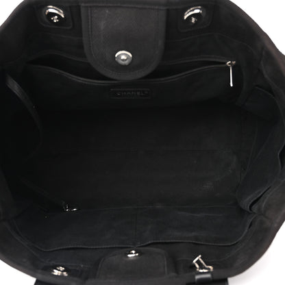 Chanel Canvas Pearl Medium Deauville Tote Black 4 of 10