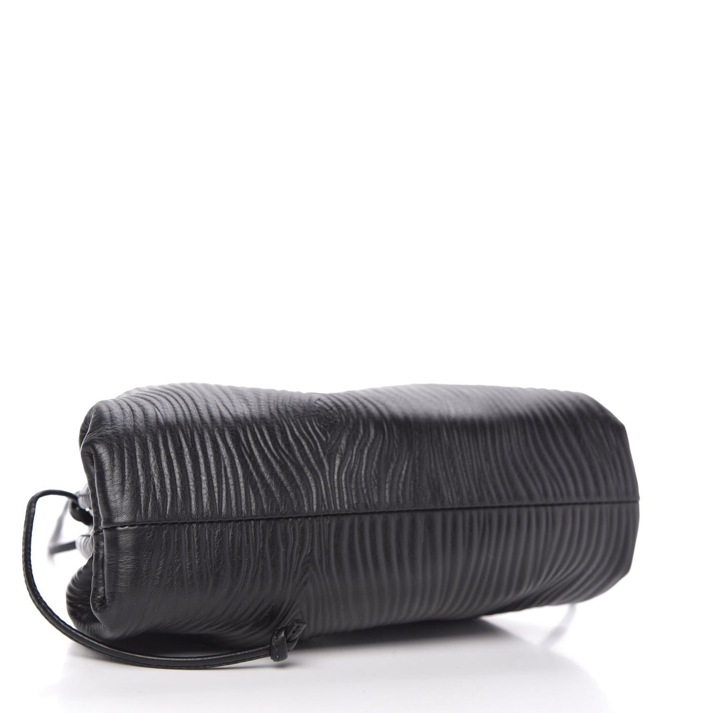 Bark Calfskin Embossed The Mini Pouch Clutch Black