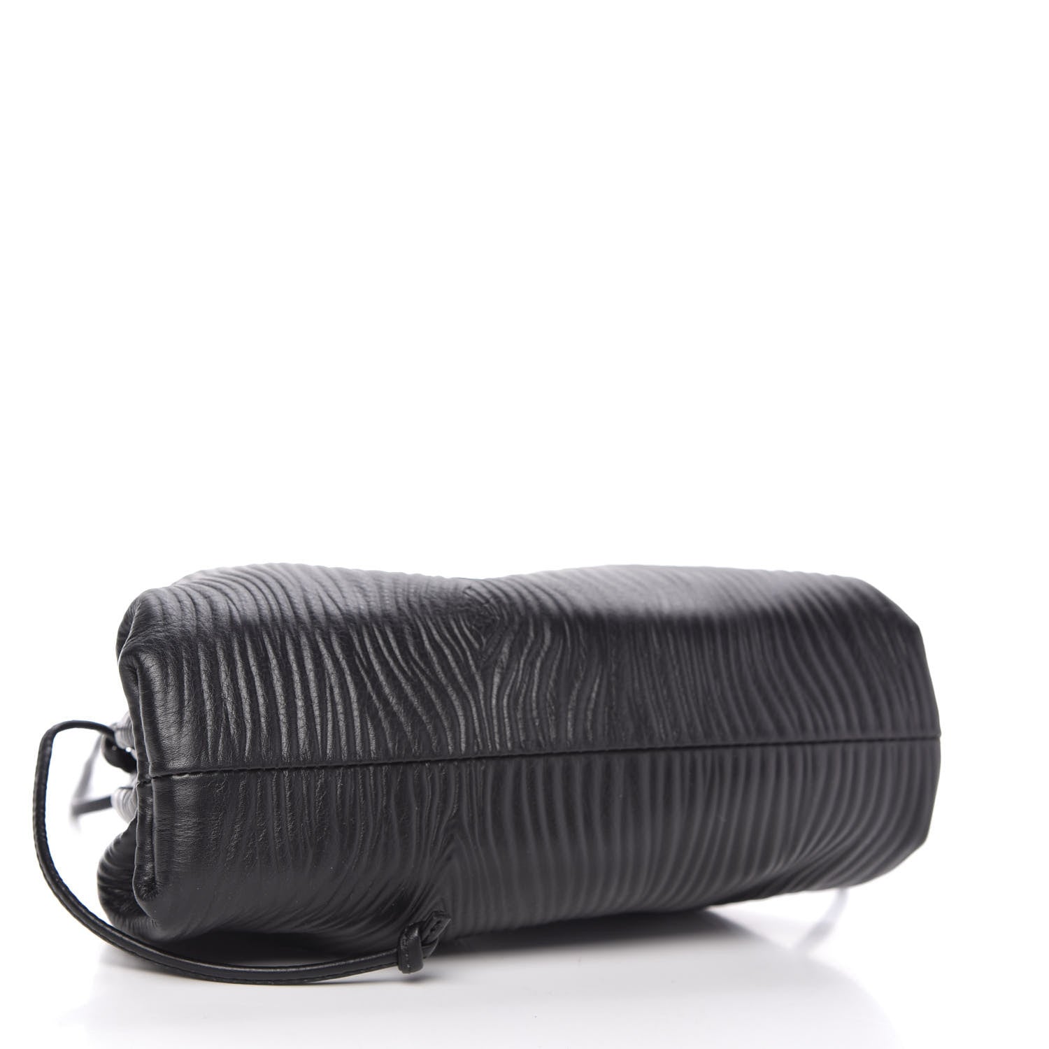 Bottega Veneta Bark Calfskin Embossed The Mini Pouch Clutch Black 4 of 9
