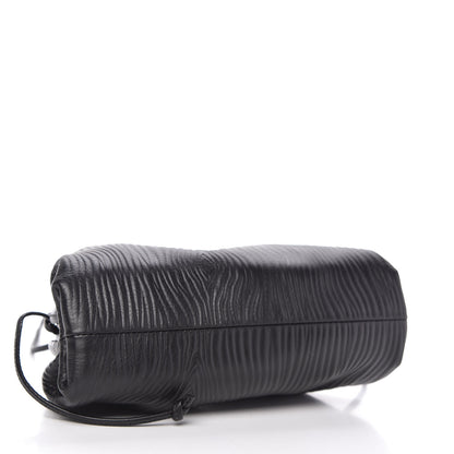 Bottega Veneta Bark Calfskin Embossed The Mini Pouch Clutch Black 4 of 9