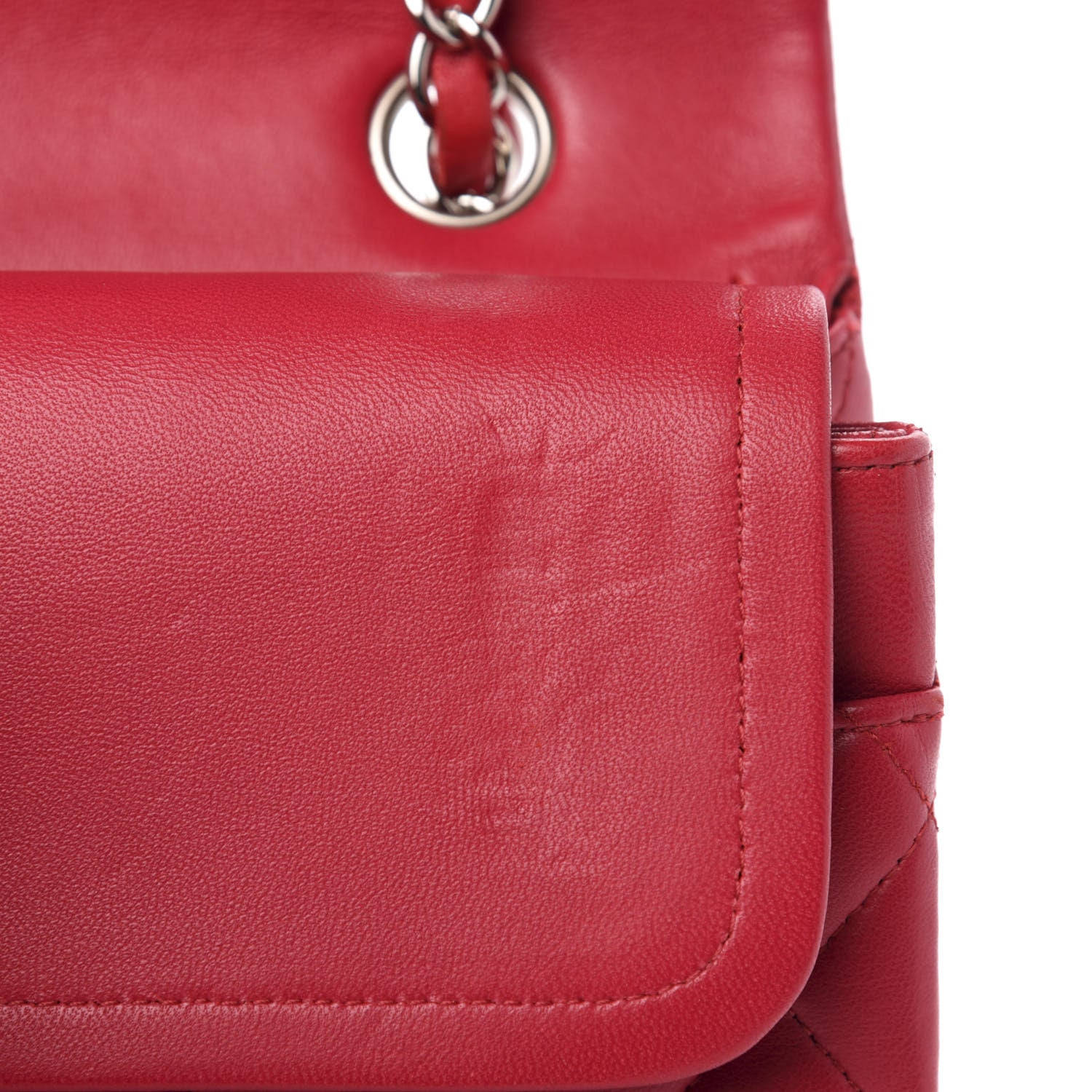 Chanel Lambskin Quilted Medium Double Flap Red 8 of 13