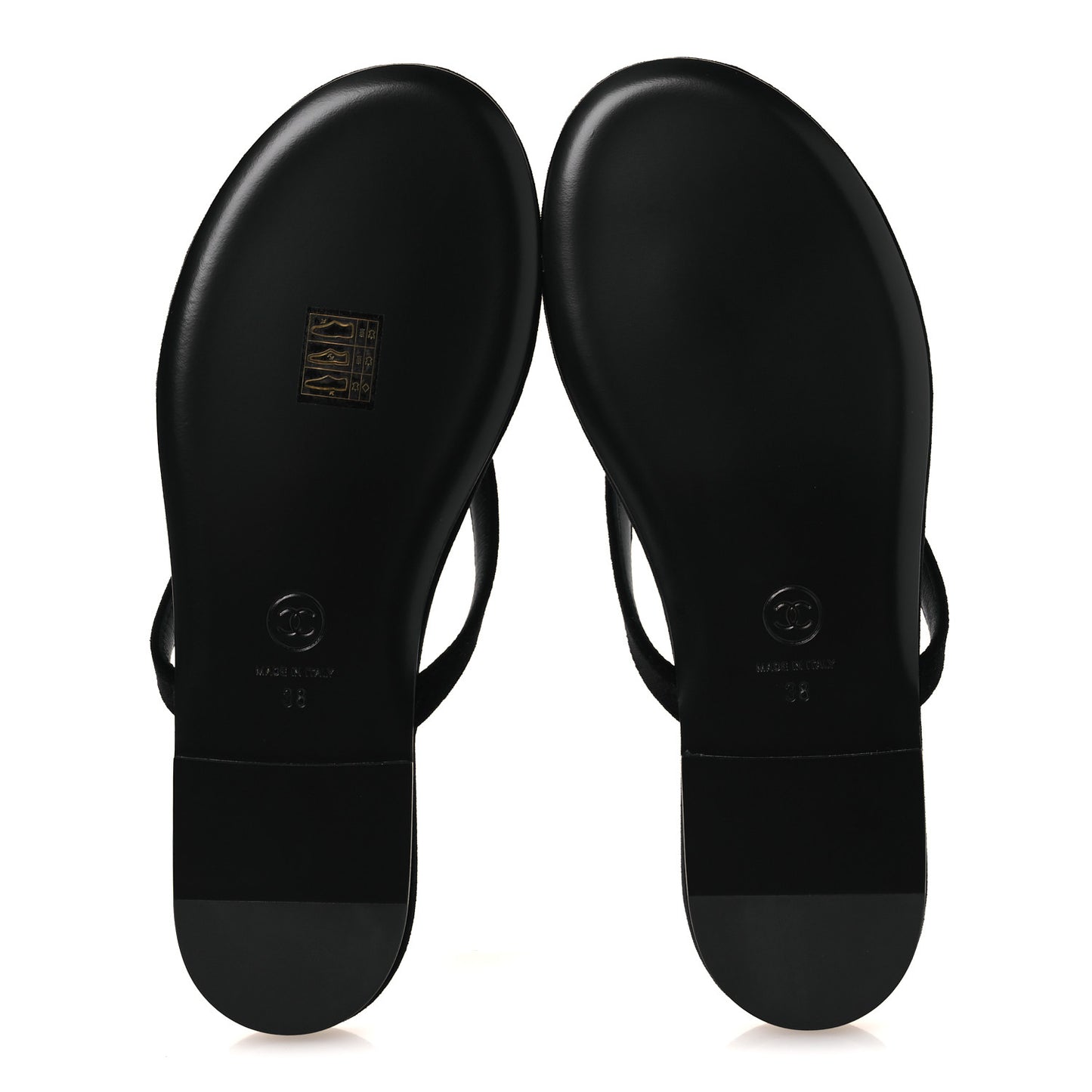 Velvet Crystal CC Thong Sandals 38 Black