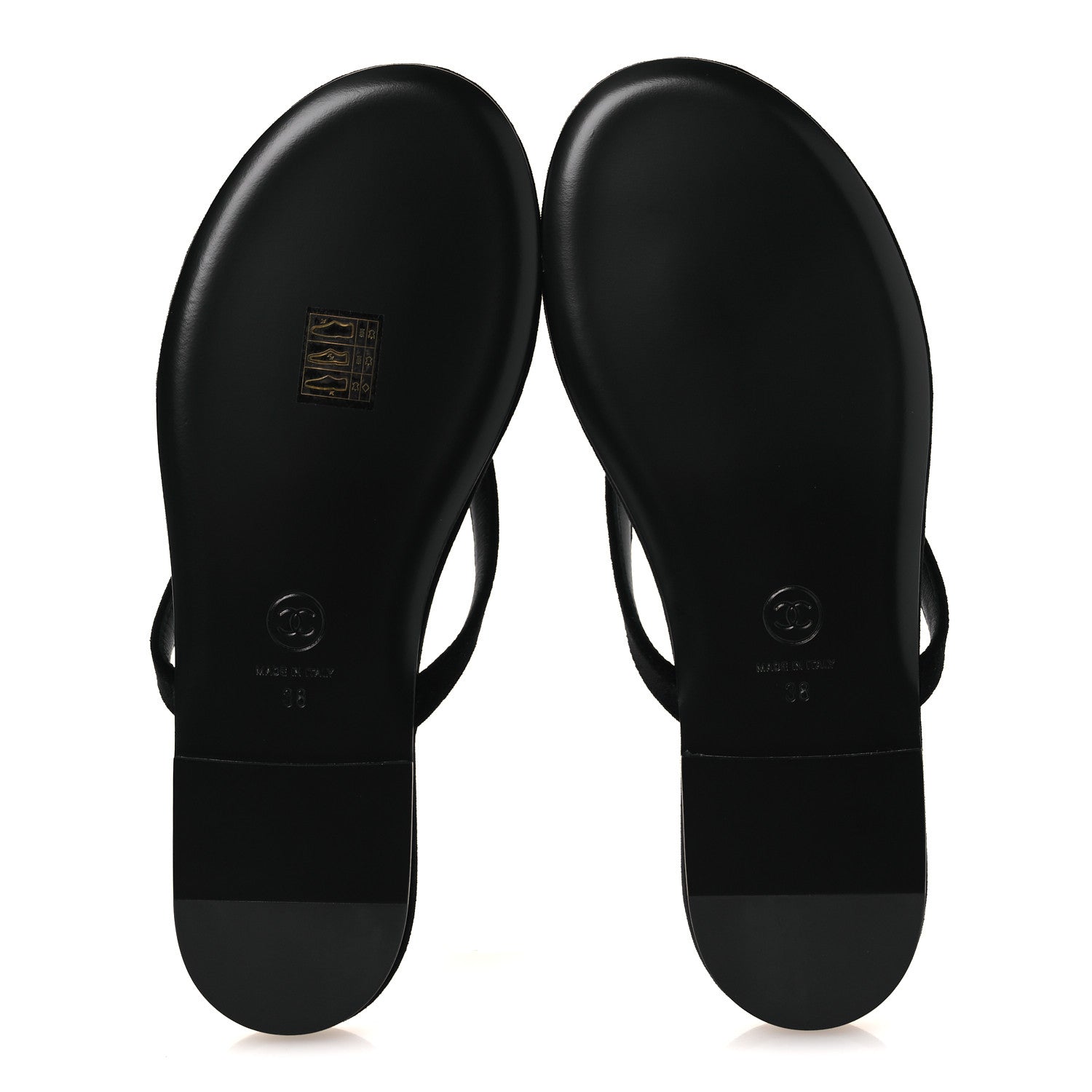 Chanel Velvet Crystal CC Thong Sandals 38 Black 7 of 11
