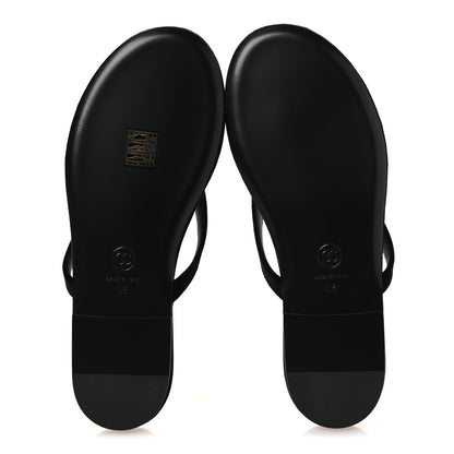 Chanel Velvet Crystal CC Thong Sandals 38 Black 7 of 11