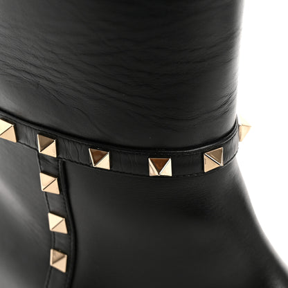 Valentino Garavani Calfskin Rockstud Knee High Flat Boots 36 Black 10 of 10