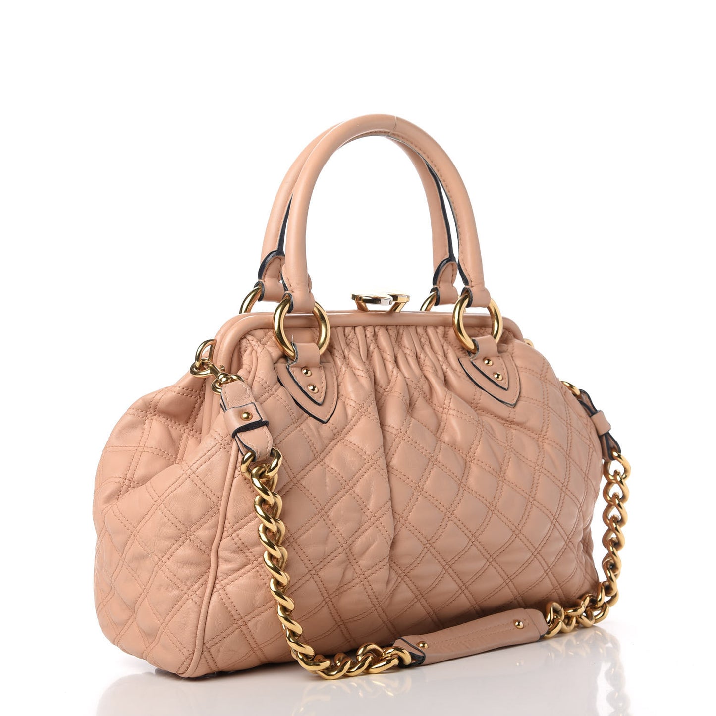 Calfskin Quilted Stam Blush