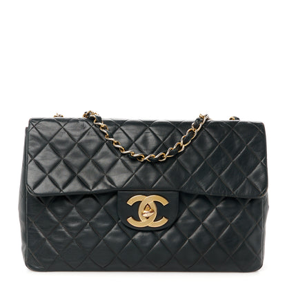 Chanel Lambskin Quilted XL Jumbo Single Flap Black 1 of 16