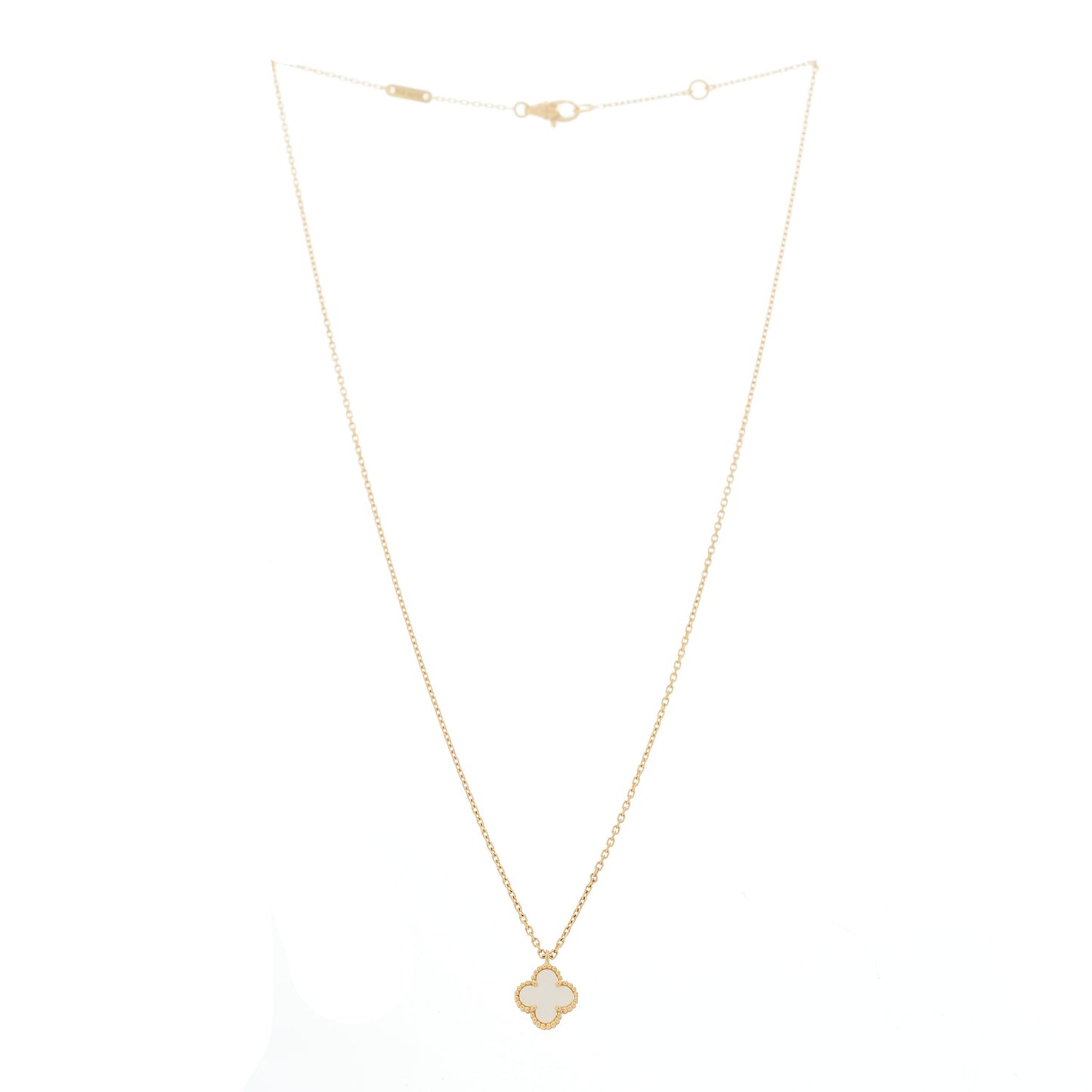 18K Yellow Gold Mother of Pearl Sweet Alhambra Pendant Necklace