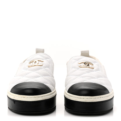 Chanel Lambskin Quilted Womens CC Stroll Sneakers 36 White 2 of 11