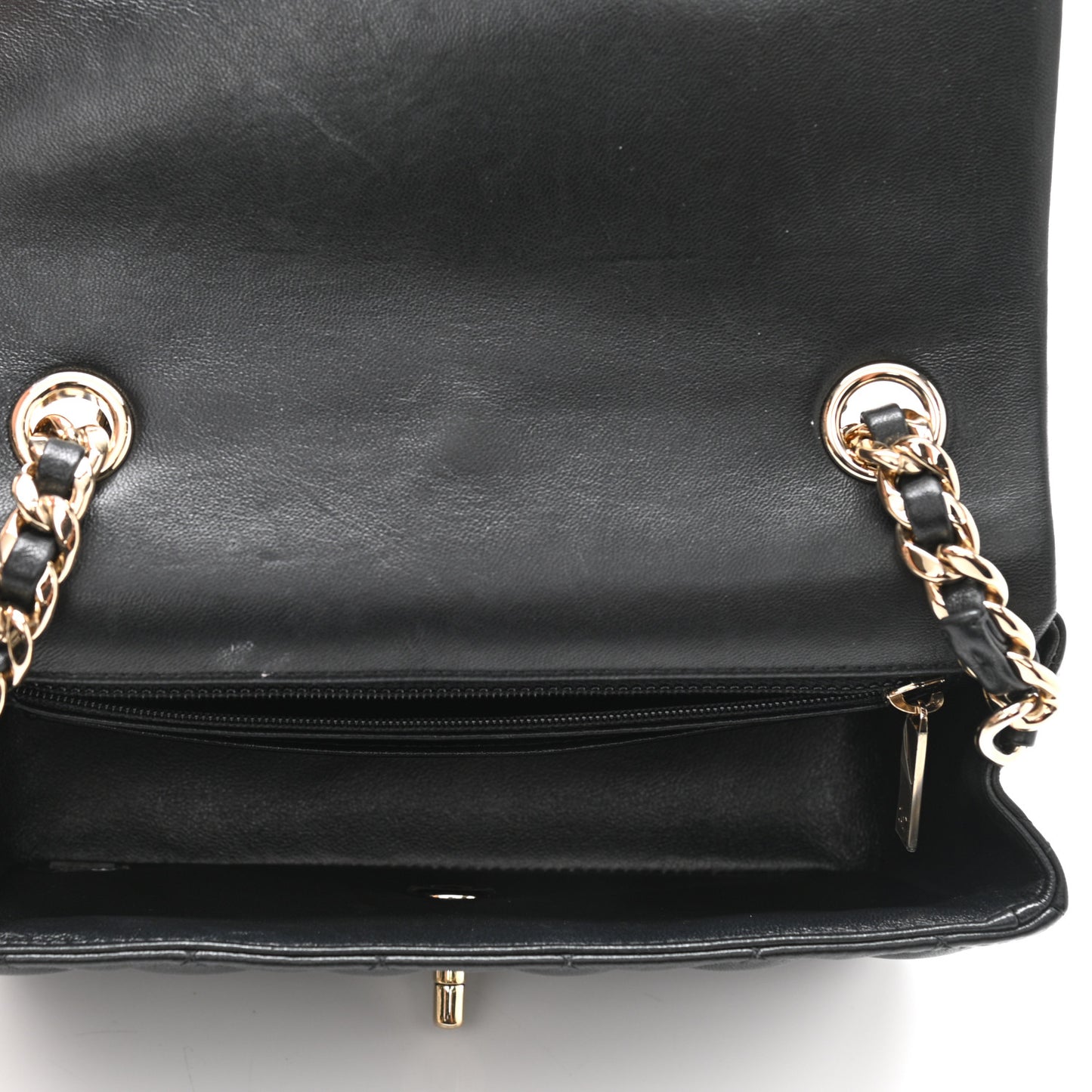 Lambskin Quilted Mini Coco Charms Rectangular Flap Black