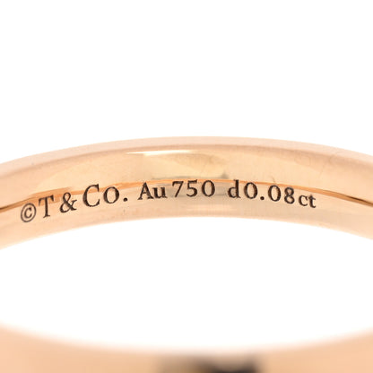 Tiffany 18K Rose Gold Diamond 2.5mm T T1 Ring 53 6.5 4 of 5