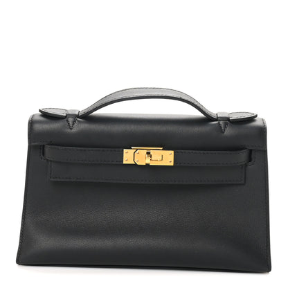 Hermes Swift Kelly Pochette Clutch Black 1 of 11
