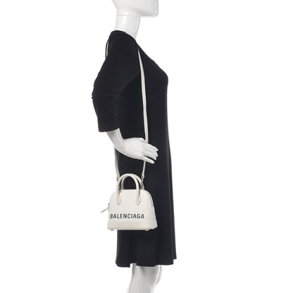 Balenciaga Grained Calfskin Logo XXS Ville Top Handle Bag White Fluo Pink 2 of 11